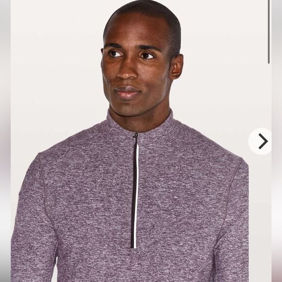 Lululemon Surge Warm 1/2 Zip Pullover Men’s Size Medium Heathered Black Cherry - Picture 4 of 14